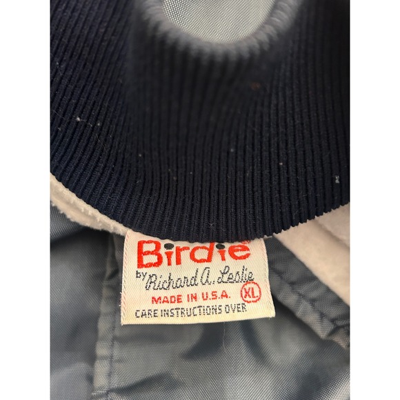 Vintage Varsity Bomber Jacket XLarge Navy Retro Americana - Picture 3 of 7